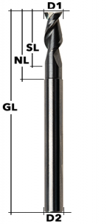 VHM-Schaftfräser Z2 45° Ø 4 mm ALU XL