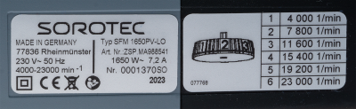Sorotec SFM 1650 PV-LO 230 V 50 Hz