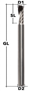 VHM Fräser 1-Schneider Sorotec Edition Ø 1,0 mm SL:4mm