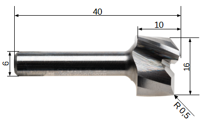 VHM Surface milling cutter 20 mm, shank 8 mm