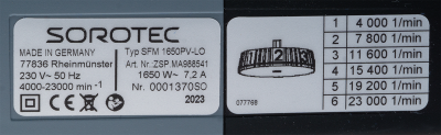 Sorotec SFM 1650NC-LO 230 V 50 Hz