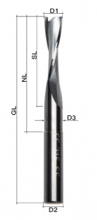 1206HO | Solid carbide end mill Z2 Ø 6 mm wood VR