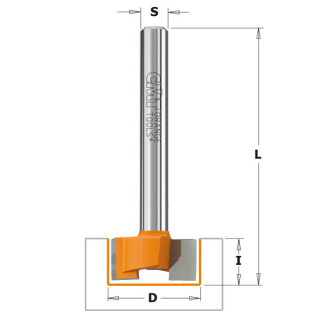 Planfräser Ø 19 mm, Schaft Ø 8 mm, Länge 54 mm