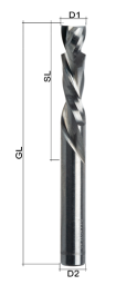 1207HO | Solid carbide end mill Z2 UP/DOWN Ø 4 mm wood