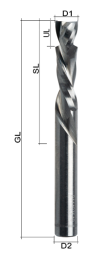 1207HO | VHM-Schaftfräser Z2 UP/DOWN Ø 8 mm Holz