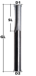 1208HO | Solid carbide end mill Z2 Ø 5 mm wood VR