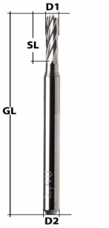End Mill Finishing Ø 0.8 mm