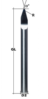 VHM Radius-Router Bit 36° Radius: 0.4 mm