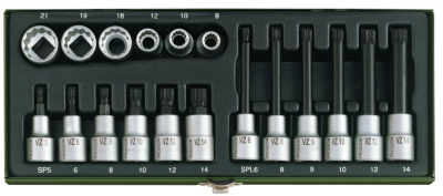 Special set for XZN multi-toothed screws, 18 pieces.