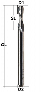 End Mill Double-Flute (Flat) Ø 3 mm downcut