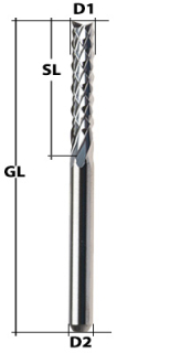End Mill Diamond Toothed Ø 2 mm long