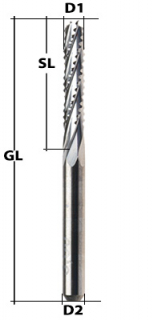 End Mill Spiral Toothed Ø 2.5 mm long