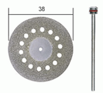 Cutting Disc, Diamond, 38mm with cooling-holes, 1 arbor 