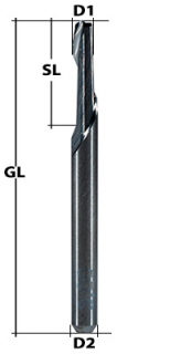 VHM Fräser 1-Schneider Ø 0,8 mm