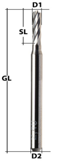 VHM Schlichtfräser Ø 1 mm