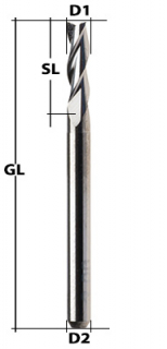 VHM Fräser 3-Schneider Ø 1,2 mm