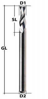 VHM Fräser 2-Schneider ALU Ø 0,7 mm