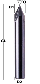 VHM Fasenfräser Z3 90° Ø 6 mm