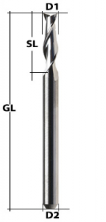 End Mill Double-Flute Ø 0.4 mm