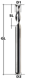 VHM Fräser 2-Schneider Ø 3 mm