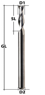 End Mill Double-Flute (Flat) Ø 0.8 mm
