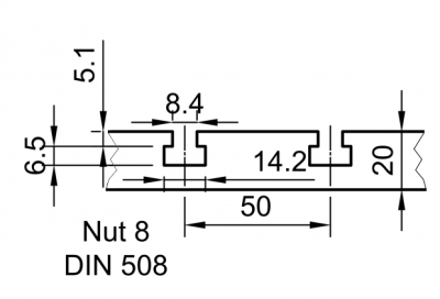 ALU-Line 0605 - 20 mm T-Slot Plate PRO