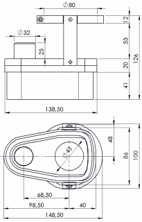 Suction shoe removable for 80 mm Spindle