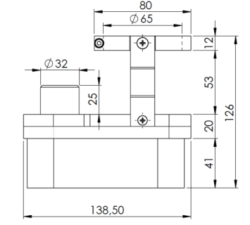 Suction shoe removable for 65 mm Spindle