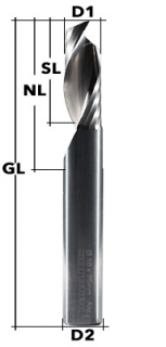 End Mill Z1 Ø 1 mm ALU