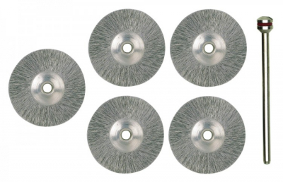 Wheel brushes stainless steel, 5 pcs
