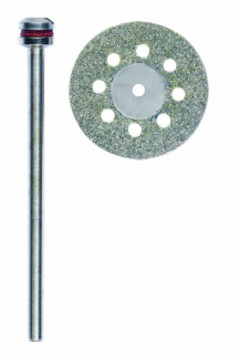 Diamond-coated cutting disc, 20 mm with cooling compartments + 1 carrier