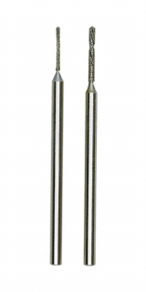 Diamond drills, one each of 0.8 and 1.2 mm