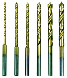 HSS twist drill set with centering, 6 pcs. (1.5 to 4 mm)