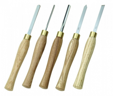 Drechselbeitelsatz HSS, 5-tlg. im Holzkästchen