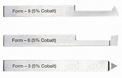 Turning tool set, 3-piece, HSS (10 x 10 x 80 mm) for threading