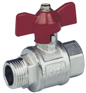 Ball valve 1/2" sleeves inner outer thread with butterfly
