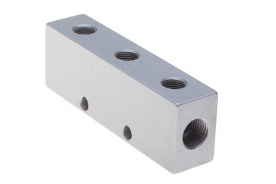 Verteilerblock 6-fach 2 x 1/4 / 6 x 1/8