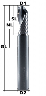 End Mill Z1 Ø 3 mm ACRYL