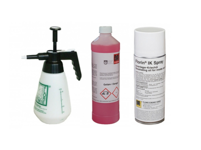 Pflegeset bestehend aus Sprüher, Alu-Reiniger und Universalspray