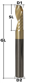VHM-Schaftfräser Einschneider Ø 4 mm ALU Beschichtet