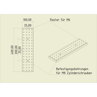 Stahl Gewinderasterplatte 4010