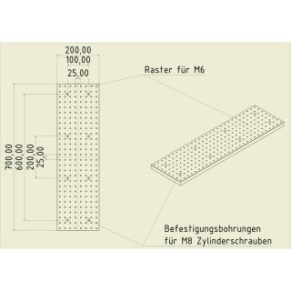 Stahl Gewinderasterplatte 7020