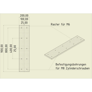 Stahl Gewinderasterplatte 9020