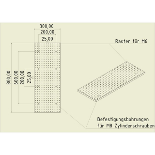 Stahl Gewinderasterplatte 8030