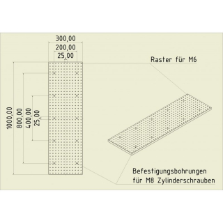 Stahl Gewinderasterplatte 10030