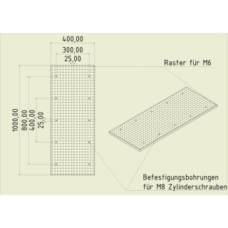 Stahl Gewinderasterplatte 10040