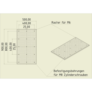 Stahl Gewinderasterplatte 9050