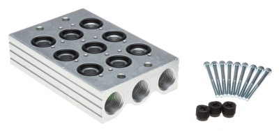 Ventilleiste mit 3 Ventilplätzen 1/4"