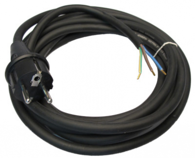 Rubber power cord 3 x 1.5 mm² with plug