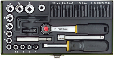 39-piece screwdriver set with 1/4" ratchet and magnetic holder